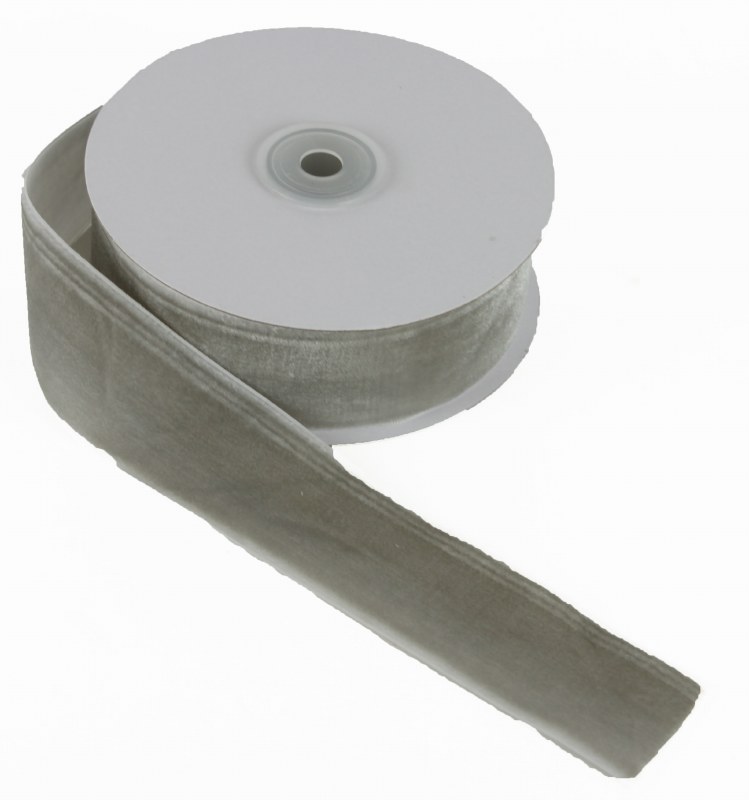 Picture of Velvet Ribbon Grey 38mm x 10yards Approx